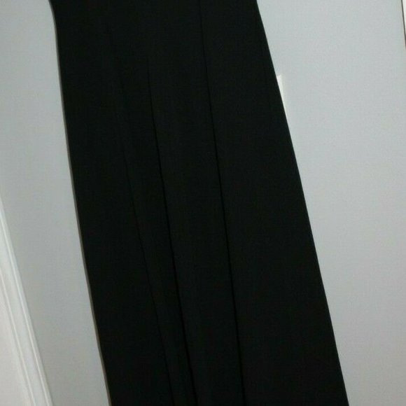 Papell Boutique Evening Dress Strapless Size Women's 2P Petite Black With Blue - Picture 6 of 7